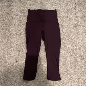 Lululemon dark purple crop leggings size 2 like new